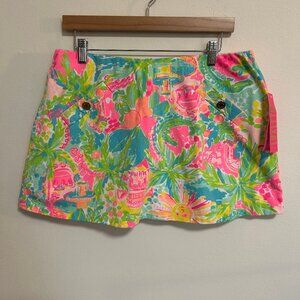 NWT Lilly Pulitzer Sabbia Skort UPF 50+ "Time to Tiki Foil" Sz Large